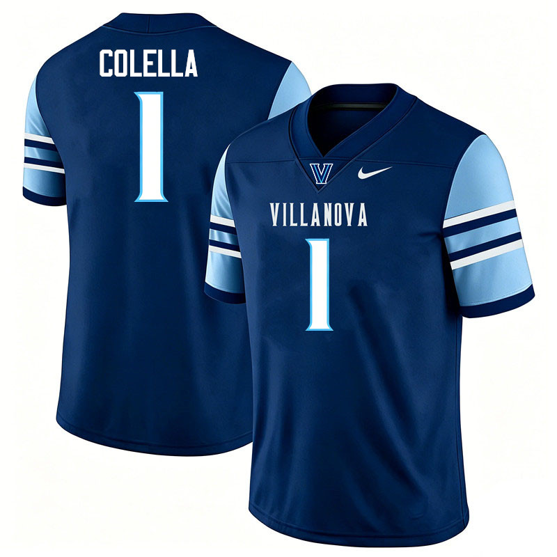 Villanova Wildcats #1 Luke Colella College Football Jerseys,Uniforms-Navy